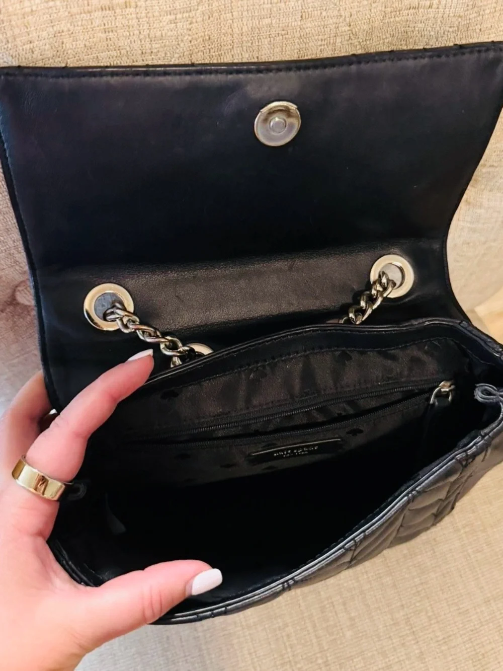 Kate Spade Black Quilted Leather Brayden Briar Lane Backpack/Crossbody Bag - EUC